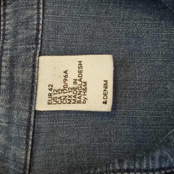 H&M Denim Button Down Blue Size 4-6 - Picture 6 of 6